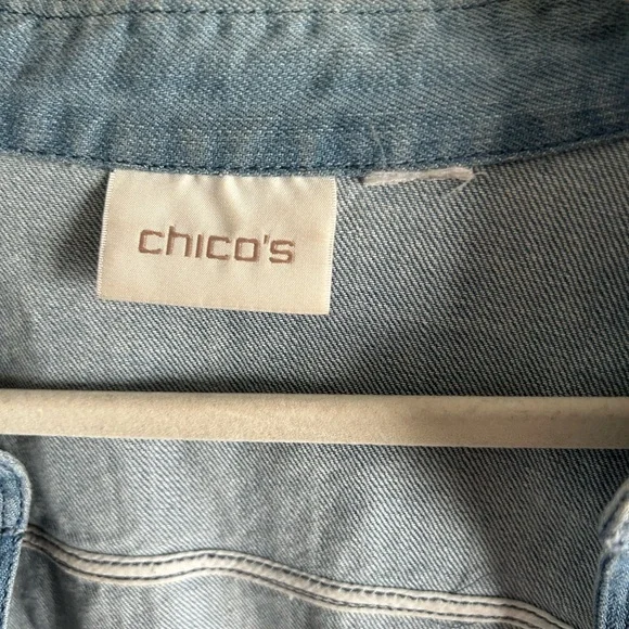 CHICOS YACHT ROCK DENIM SEQUINED JACKET 🔥👖 - Picture 7 of 7